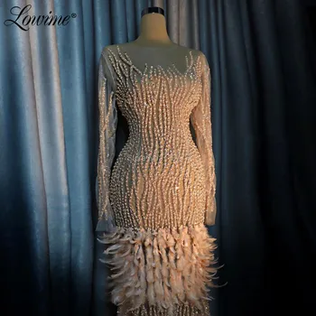 Arabisk Robe Lange Ærmer Dubai Illusion, Aften Kjoler Beaded Tyrkisk, Marokkansk Kaftans Prom Dress Krystaller Festkjoler 2020 Ny