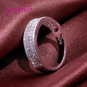 Ægte 925 Sterling Sølv Ring Glitrende CZ Banet Oprindelige Kvinder Finger Krystal Smykker Dropshipping