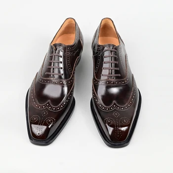 Saint Sharon Læder sko mænds wingtip Oxford kalveskind kjole sko kontor bryllup Goodyear høj kvalitet, rene hånd luksus sko