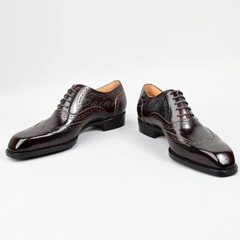 Saint Sharon Læder sko mænds wingtip Oxford kalveskind kjole sko kontor bryllup Goodyear høj kvalitet, rene hånd luksus sko