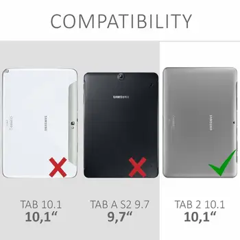For Samsung Galaxy Tab 2 10.1 Tilfælde P5100 P5110 P7500 P7510 360 Rotating Smart Cover PU Læder taske Hærdet Glas(Ikke gratis)