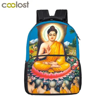 Siddhartha Gautama Buddha Rygsæk, For Teenage-Børn, Skole Tasker Indre Fred Buddhismen Dhyana Kvinder Mænd Travel Bags Rygsæk