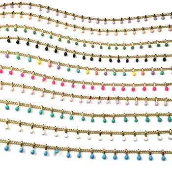 1 Meter Håndlavet Guld Wire Indpakket Rosenkrans Kæde sten Perler, Kæder til Halskæder, Armbånd Anklet Gør DIY Smykker Resultater