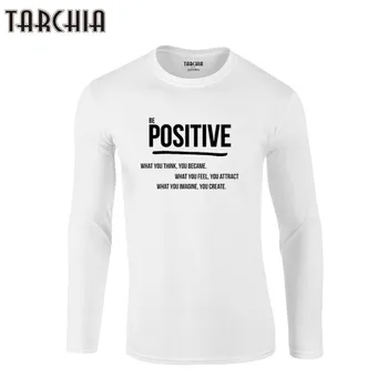 TARCHIA 2021 Positive Tee Dreng Tshirt Top Nye Mode til Mænd med Lange Ærmer Print T-Shirt Herre af Bomuld T-shirts, Sommer