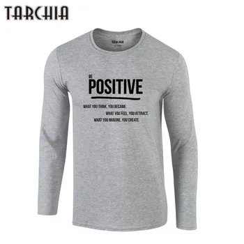TARCHIA 2021 Positive Tee Dreng Tshirt Top Nye Mode til Mænd med Lange Ærmer Print T-Shirt Herre af Bomuld T-shirts, Sommer