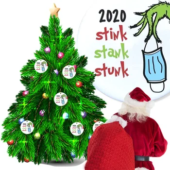 Stinke, Stank Stank Ornament Grinch Hånd Maske Jul Vedhæng Ansigtsmaske Mønster Xmas Sjove Dekoration