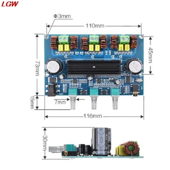 XH-A305 Bluetooth-5.0 Stereo Digital Effektforstærker yrelsen TPA3116D2 50Wx2+100W 2.1 Kanals Bas Subwoofer, AUX-AMP-Modul