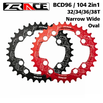 ZRACE BCD104 BCD96 Universal Oval Smalle Bred Klinge MTB Mountainbike Klinge Cykel Universal Klinge 32T 34T 36T 38T