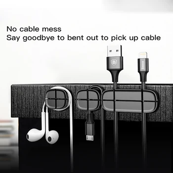 Baseus Magnetiske Kabel-organizer holder USB-Kabel protector Desktop-Wire kabel-klip Klemme kabel Management kabel organizer