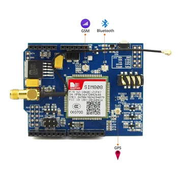 Elecrow SIM808 блютуз модуль Modul Bluetooth-Bord GPS Skjold til Arduino Quad-Band GPRS/GSM/GPS-skjold 2-i-1 er Udviklet yrelsen