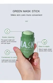 Maske Til Ansigt Hudorm Grøn Te Fugtgivende Ansigtsmaske Stick Renser Porerne Oil Control Mascarilla Ansigtet Hudpleje Ansigtsmasker