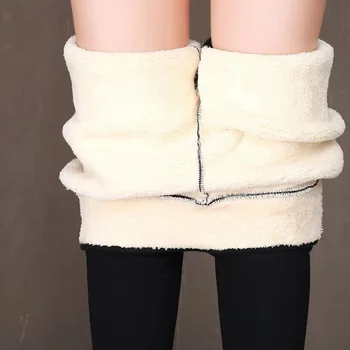 Sort varm vinter bukser tynde tyk fløjl uld fleece piger leggings kvinder Bukser Bukser Til Kvinder leggings 2019 Ny