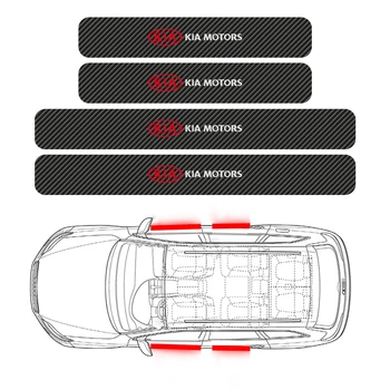 Biludstyr Bil Tærskel Carbon Fiber Vandtæt Beskyttelse Decal For KIA Sportage Rio K2 Sorento Picanto K3 K4 K5 K6, K9