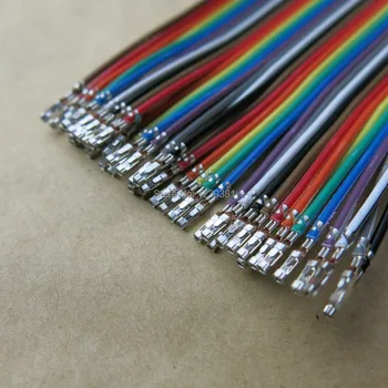 40pcs/masse/band 100cm Længde Dupont-Jumper-Kabel Ledning hun-hun Pin Stik 2,54 mm Bånd Regnbue kan tilpasses Kabel