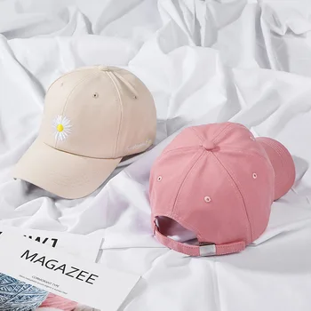 Ny Daisy Bomuld Baseball Cap Kvindelige / mandlige GD koreanske Snapback Hat G-Dragon Broderet Hip Hop Hatte Justerbar Mænds Brand Caps