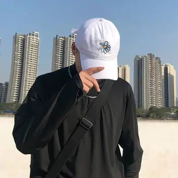 Ny Daisy Bomuld Baseball Cap Kvindelige / mandlige GD koreanske Snapback Hat G-Dragon Broderet Hip Hop Hatte Justerbar Mænds Brand Caps