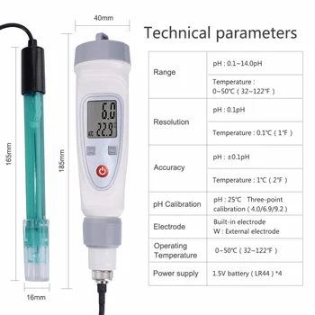 Yieryi Bærbare Digitale vandkvalitet Tester Pen PH-Meter Vand, Kvalitet og Test Pen PH-20W Eksterne Tilslutning af Elektrode Tester