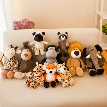 25/35cm Søde Bløde Dyr Toy Fox Plys Vaskebjørn Giraf Orangutang Abe, Tiger, Løve, Elefant, Hund, Kæreste Baby Gave