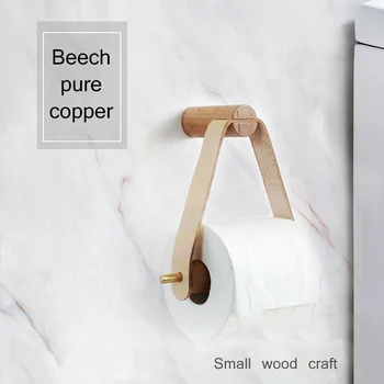 Hjem Træ-Rullet papirholder Badeværelse Hængende Reb vægmonteret toilet Håndklæde Træ-toiletpapir Indehavere Rack