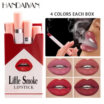 4stk Cigaret Læifter Sæt langtidsvirkende fugtighedsmiddel Mat Velvet Tåget Overflade Læift Makeup-Værktøjer Gaver til Kvinder