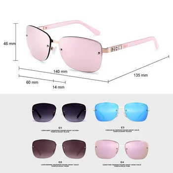 MATIC Vintage Brand Design Pink Rektangel Uindfattede Solbriller Kvinder Feminin Høj Kvalitet Pilot Spejlet Rammeløse Sol Briller