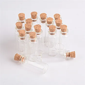 Små glasflasker Med Propper Lille Glas Hætteglas Krukker Gennemsigtig Klart Glas 1 ml 2 ml 5 ml Flasker, der Ønsker Engros 100 stk
