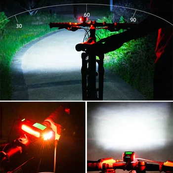 USB-Genopladelige Cykel lys Cykel Forlygter led Cykel Computer Speedometer COB Cykel Lys Cykling Kilometertæller Cykel Tilbehør