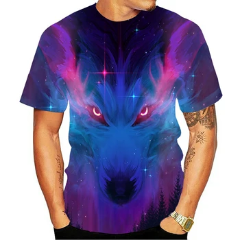 Den seneste wolf 3D printet dyr cool og spændende T-shirt til mænd kortærmet sommer-shirt tee nyeste 3D printet figur fas