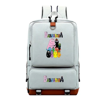 Barbapapa trykt laptop backpack, 15.6 tommer, anti-theft, mænd og kvinder, unge, skole tasker, college rejse rygsække