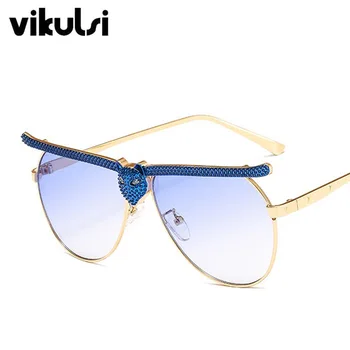 2019 Unisex Overdimensionerede Runde Solbriller Mode Damer Diamant Leopard solbriller Kvinder Flad Top Trendy solbriller Mænd UV400