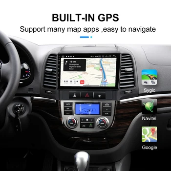 Bilen Multimedia-Afspiller For Hyundai Santa Fe 2 2006-2012 Android 10.0 Autoradio GPS Navigation Kamera WIFI IPS-Skærm RDS Radio