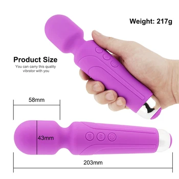 Hot Nye 20 Hastigheder AV Store vibratorer til kvinder Magic Wand Massager Vibrator Sex Legetøj til Kvinde Kraftfulde Anal Klitoris Masturbator