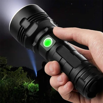 Super Kraftig LED Lommelygte Med CREE L2 XHP70 Vandtæt lommelygte USB-genopladelige Ultra Lyse Lanterne til camping og jagt