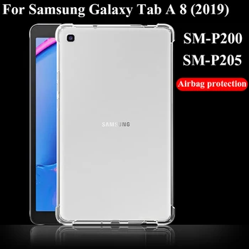 Tablet etui til Samsung Galaxy Tab En 8 2019 Pen Silicone soft shell TPU Airbag cover Gennemsigtig beskyttelse taske til SM-P200/P205
