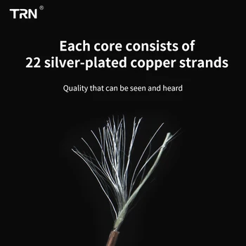 TRN16 Core Verzilverd 2.5/3.5/4.4 mm Gebalanceerde Kabel Tot 0.75 0.78 2pin/mmcx Stik hifi Opgradering af Kabel Voor TRN V80/KZ/TFZ