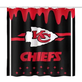 Dekorative Badekar Team Design badeforhæng Vandtæt Polyester Stof, 70 x 70 Cm (Kansas City Chiefs)