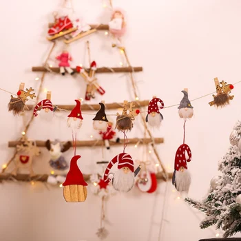 3Pcs Gnome Dukke Træ-Klip Elk Klip Julepynt Santa Claus DIY-Små Træ-Klip til Foto-Skærm, Home Decor