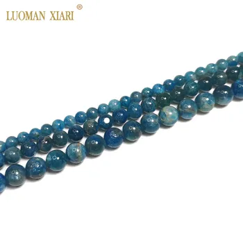 Fint AA- Naturlig Blå Apatit Runde Naturlig Gemstone Perler Til smykker at Gøre DIY Armbånd Halskæde 6/8/10mm