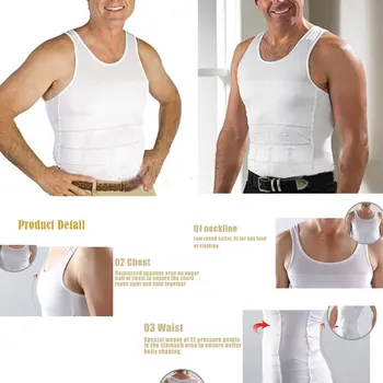 Mænd Slankende Body Shapewear Corset Mænd Vest, Skjorte, Undertrøje Kompression Maven Mave Mave Kontrol Slank Talje Brændende Fedt