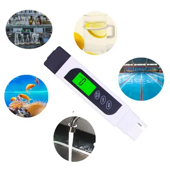 Bærbare 3 In1 LCD-Digital TDS EF TEMP Måleren Akvarium Hydroponics Swimmingpool Drikke Vand Kvalitet Analysere med baggrundslys 20%off
