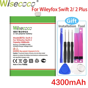 WISECOCO 4300mAh Batteri Til Wileyfox Swift 2 / 2 Plus Mobiltelefon Høj Kvalitet Batteri Med Tracking Nummer