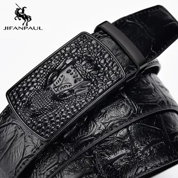 JIFANPAUL mænds læder bælte automatisk spænde business casual Høj kvalitet krokodille mønster læder bælte med automatisk spænde