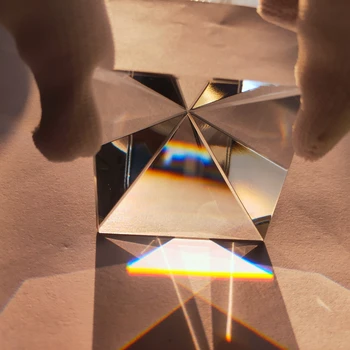 100mm Høj Kvalitet Optisk Glas Gennemsigtige Rainbow Rektangulære Popularisering af Videnskab, der Studerer Studerende Pyramide Prisme