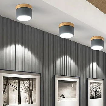 Stue Lys Træ Dekorative Led Lys Nordiske Køkken Projektører Led Loft Belysning I Hjemmet Farverige Runde Lampe I Soveværelset