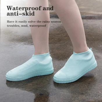 1 Par Støvler Vandtæt Sko Cover Silikone Materiale Unisex Sko Beskyttere Regn Støvler til Indendørs Udendørs Regnfulde Dage kan Genbruges