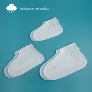 1 Par Støvler Vandtæt Sko Cover Silikone Materiale Unisex Sko Beskyttere Regn Støvler til Indendørs Udendørs Regnfulde Dage kan Genbruges