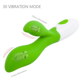 Erotisk Silikone Rabbit Dildo Vibrator Vandtæt G-Spot Klitoris Stimulator Skeden Massageapparat Legetøj for Voksne sexlegetøj til Kvinde