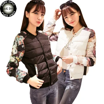 Mode trykt Forede Jakke grundlæggende Polstret Bomuld baseball-jakke outwear 2019 streetwear bombefly jakke kvinder chaqueta mujer
