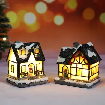 Lille Hus Christmas Light Ornamenter Jul 2020 Glædelig Jul Dekorationer til Hjemmet Kids Xmas Gave Happy New Year 2021