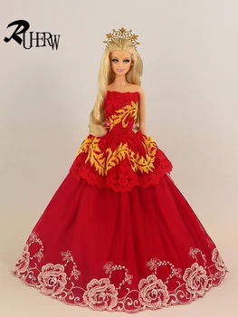 15 Stk / masse (kjole +dukke tilbehør) Mode Prinsesse kjole høj kvalitet aften kjole tøj Til barbie dukke Tilfældigt Skib